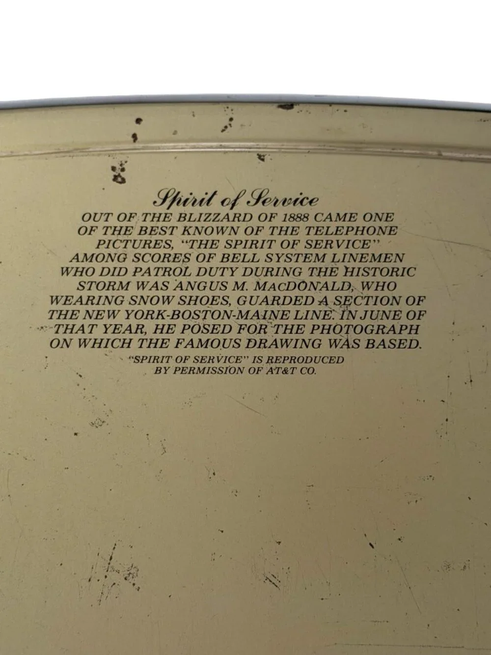 Vintage Bell System AT&T Spirit of Service Lineman Advertising Tray Blizzard of